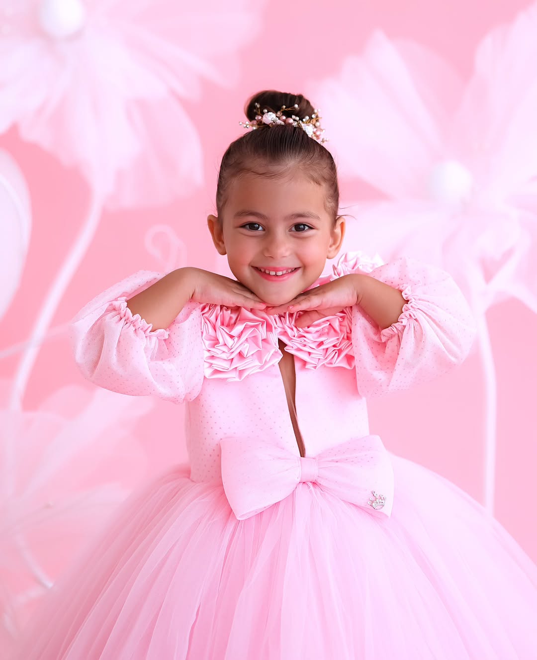 Classy Baby Pink Colour Gown Length Dress