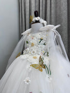Classy White Sunflower Baby Dress