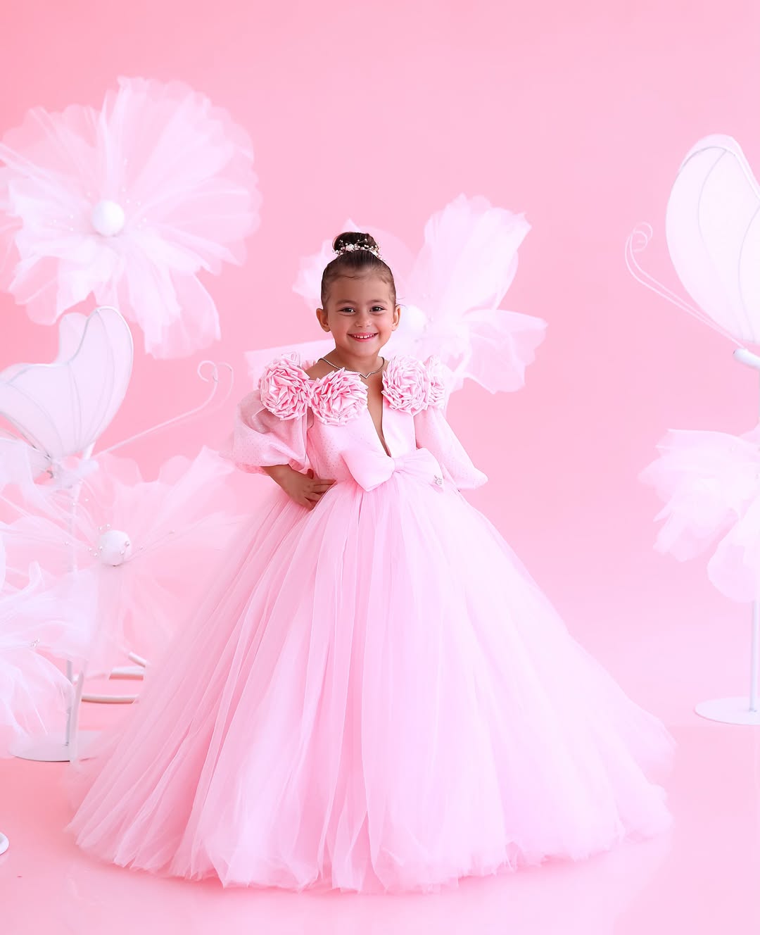 Classy Baby Pink Colour Gown Length Dress