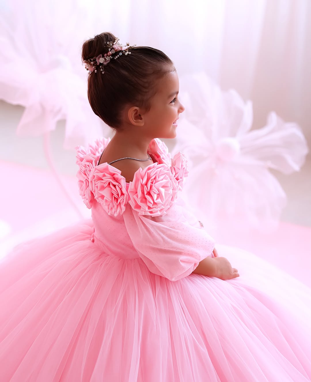 Classy Baby Pink Colour Gown Length Dress
