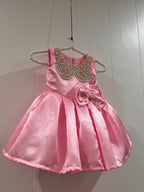 Beautiful Satin And Handwork Girl Dress