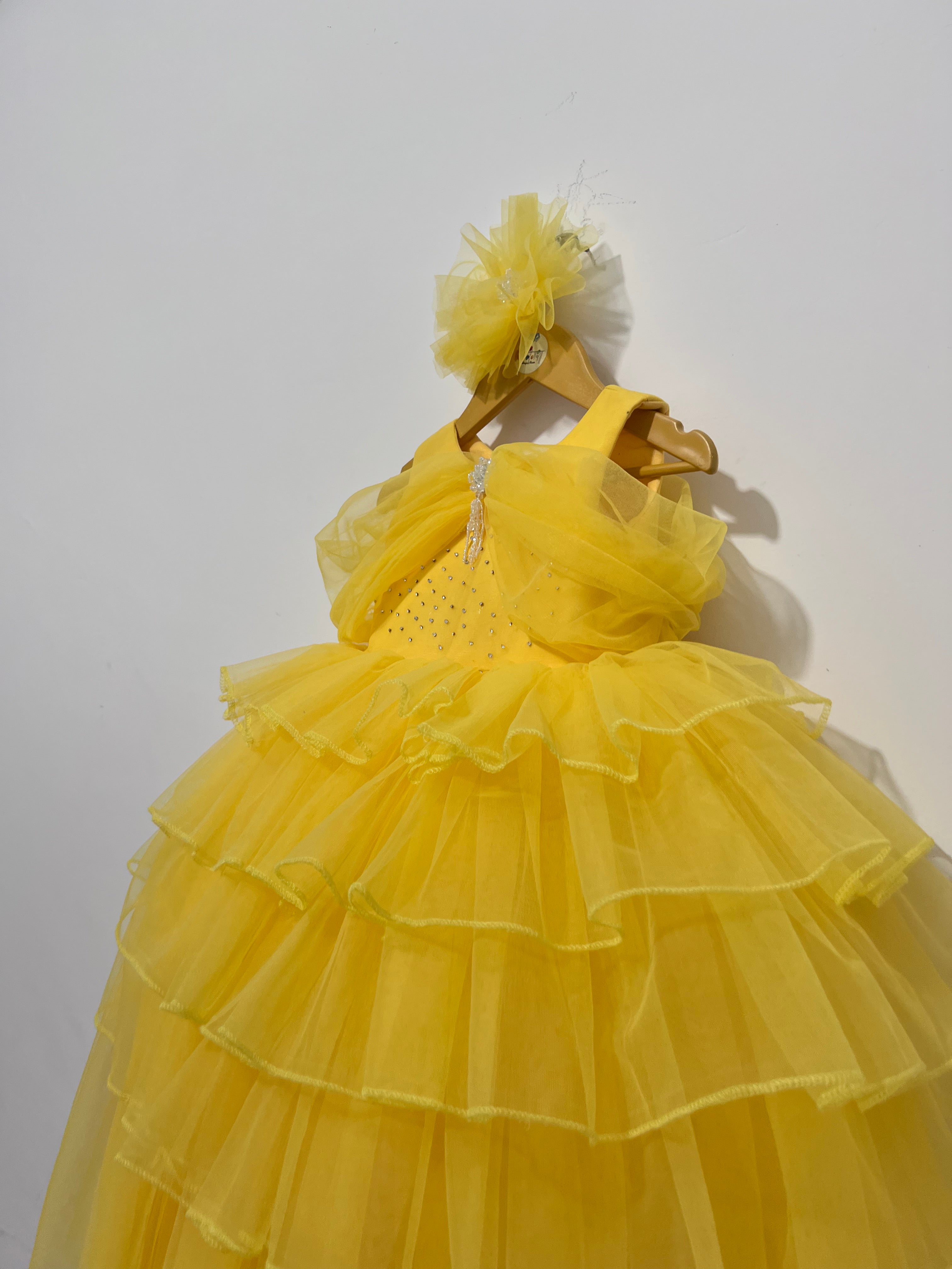Fluffy Baby Girl Yellow Dress