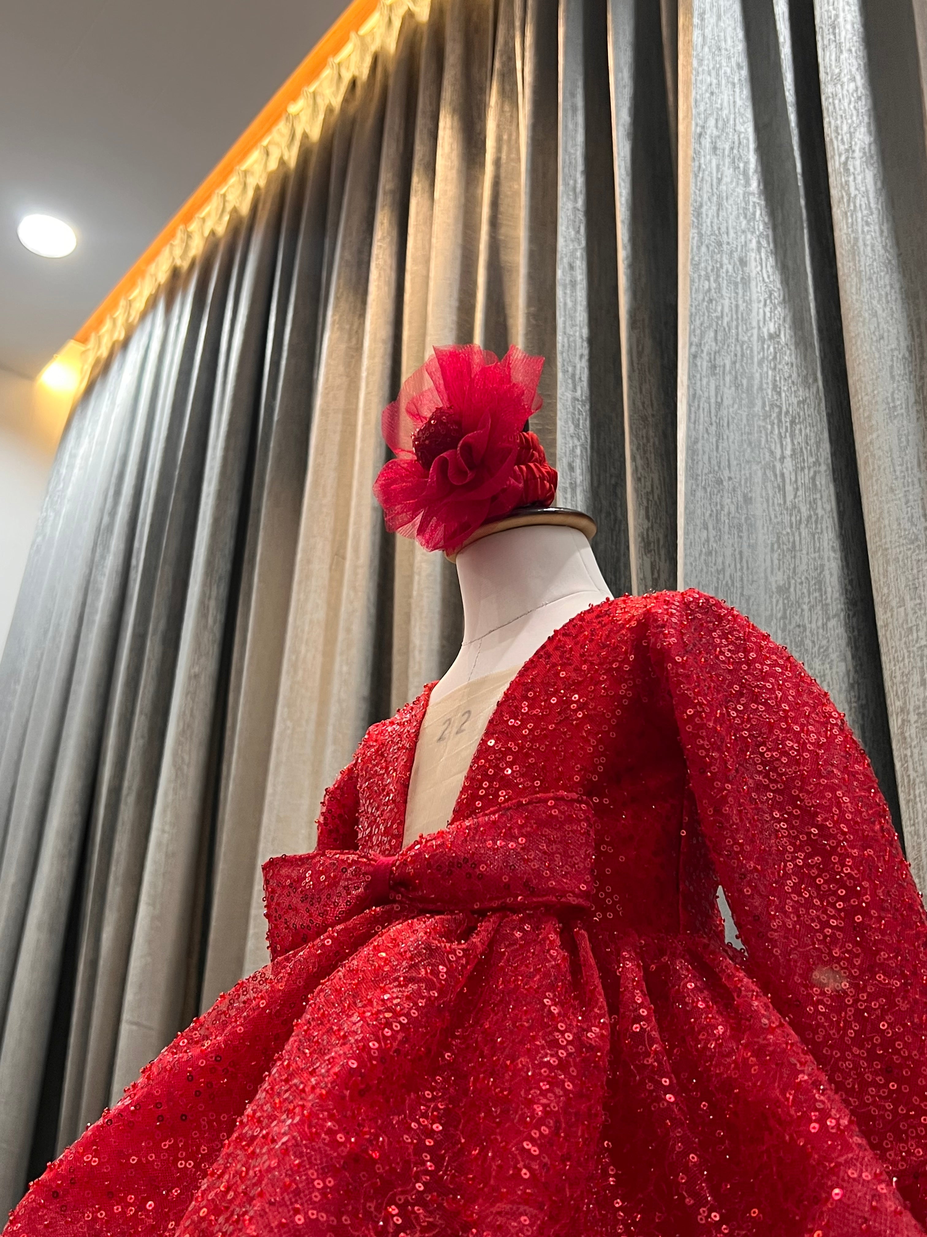 Imported Sequence Red Color Dress