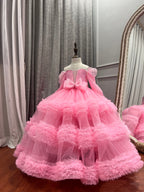 Classy Pink Sequence Gown Baby Dress
