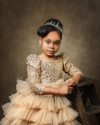 Royal Golden Sequence Baby Dress For Birthday